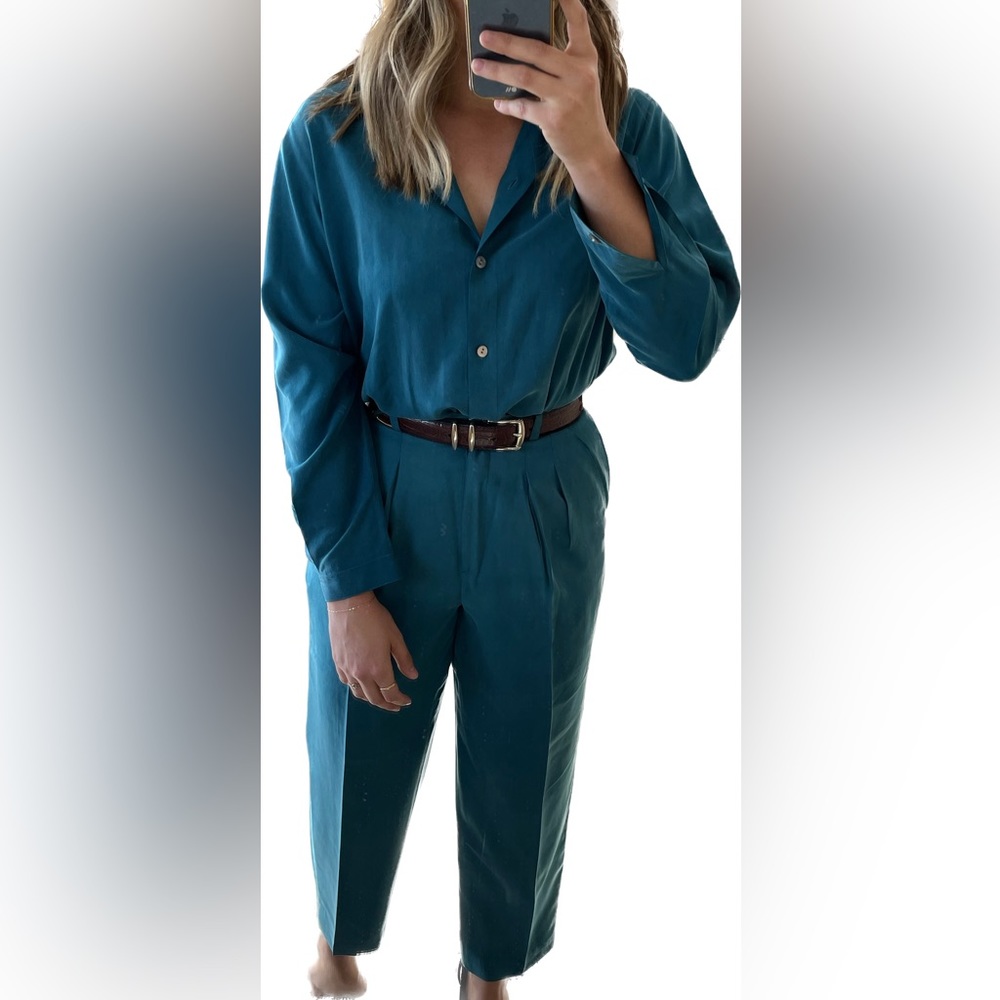 Vintage 100% Silk Pant Suit set